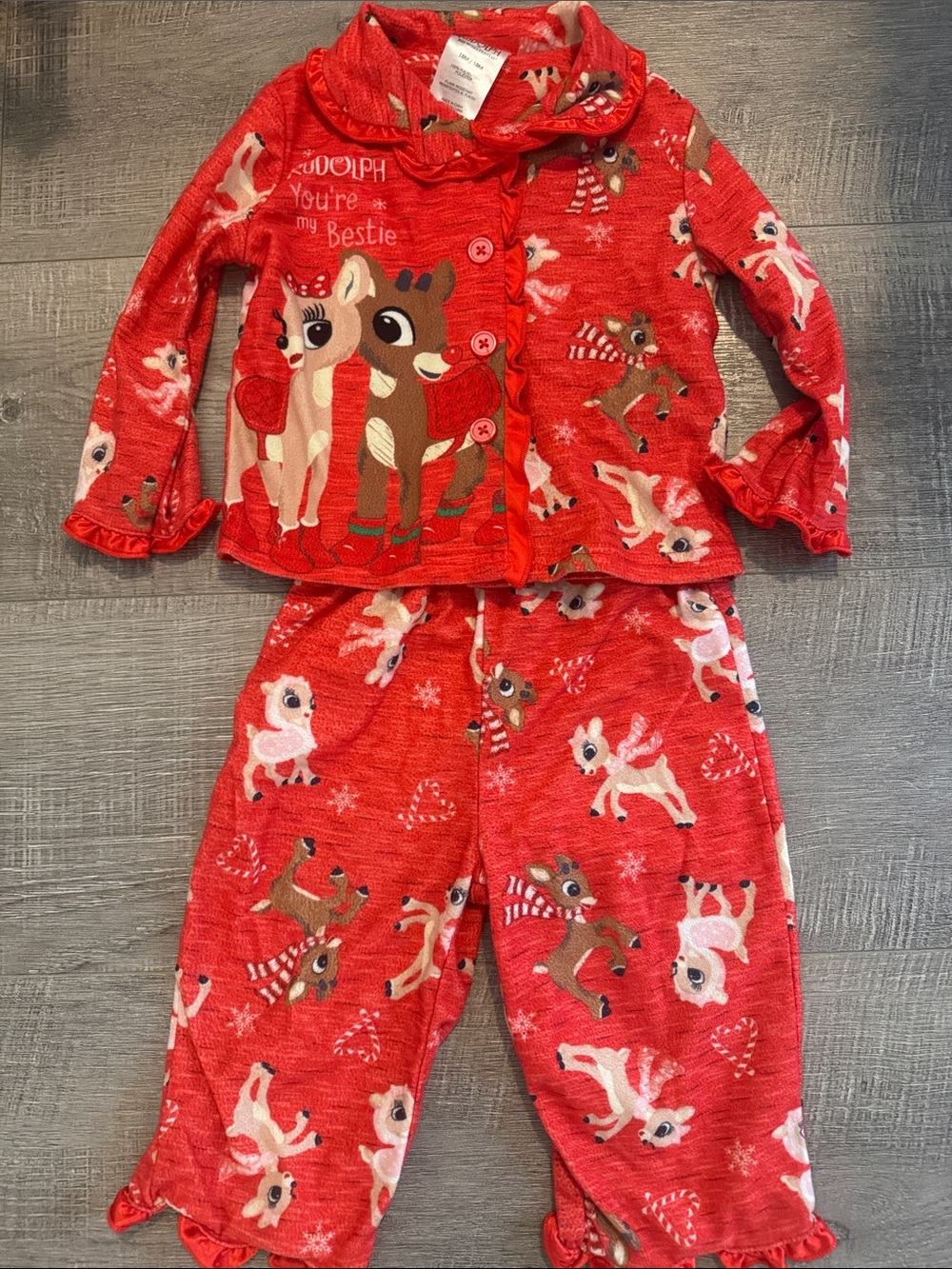 Kids Red Reindeer Pajama Set - Cozy Holiday Sleepwear